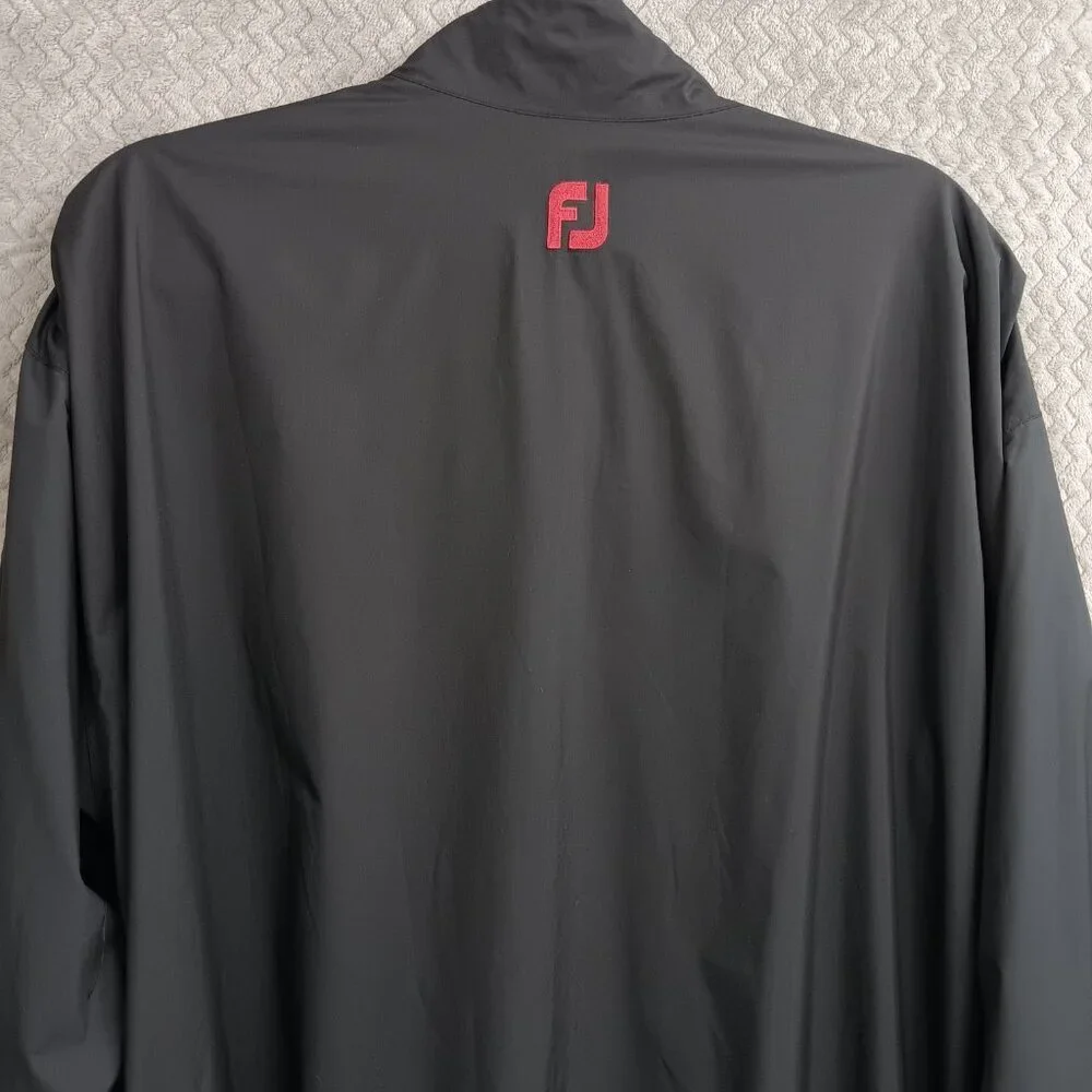 DRYJOYS by FOOTJOY Men's 1/2 Zip Golf Jacket Pullover Windbreaker Black Red Sz.M